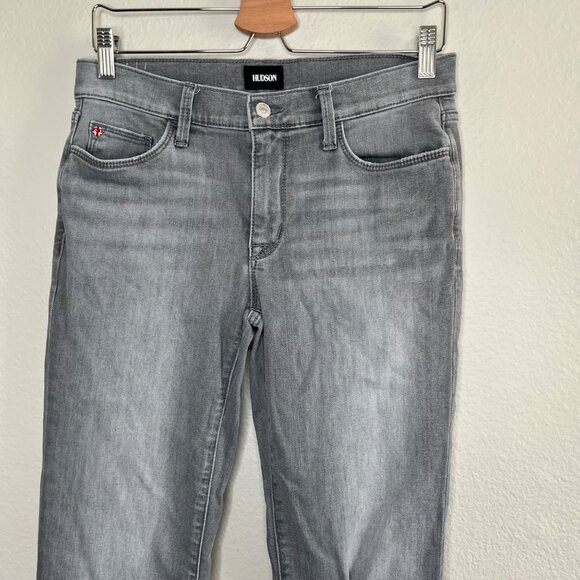 Hudson Womens Gray Natalie Midrise Bootcut Crop Jeans Size 27 - Picture 4 of 11